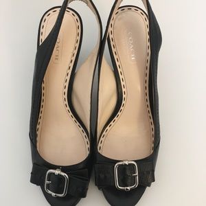Coach Slingback Heels - Black Size 7.5